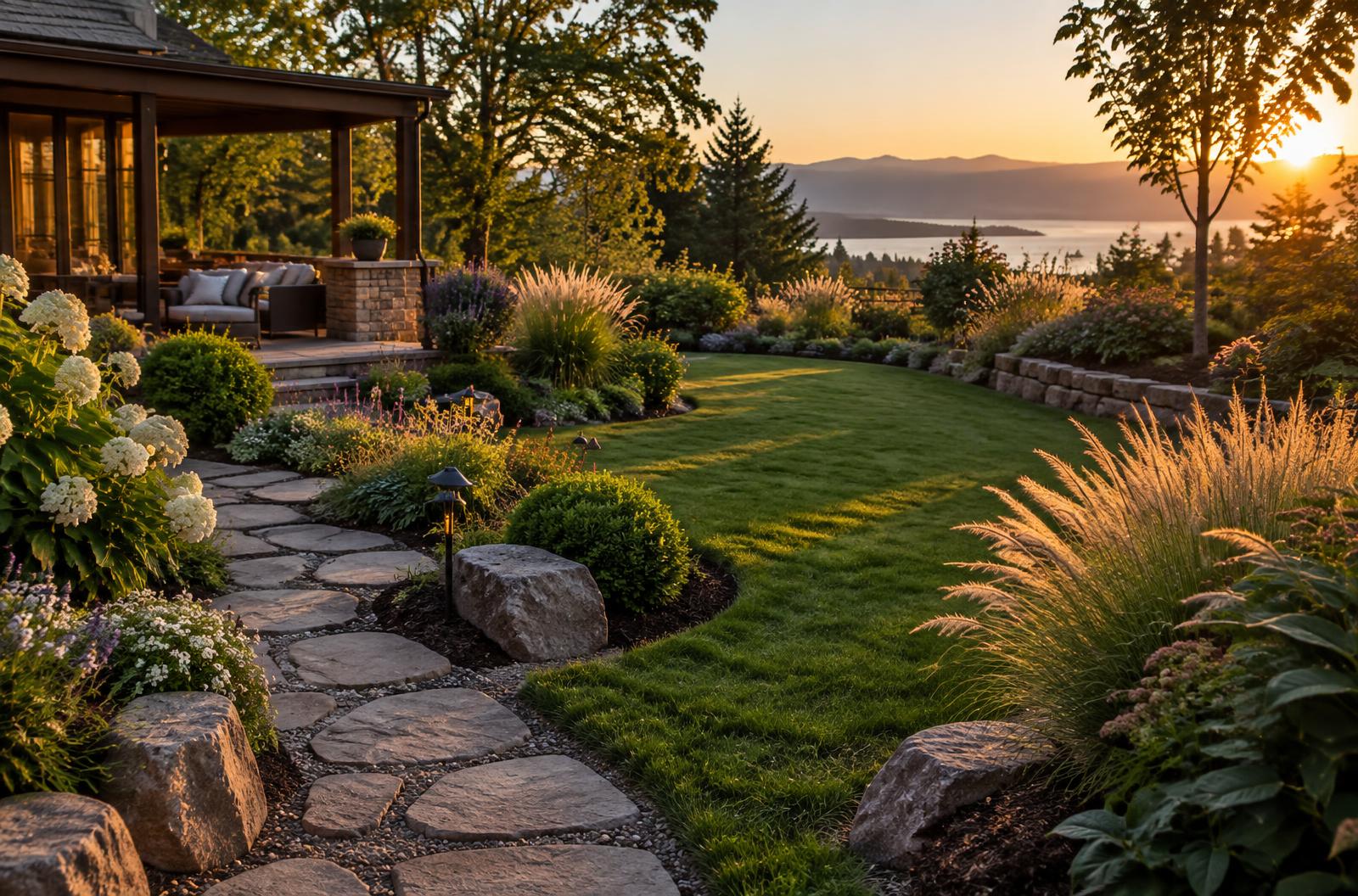 Example professionally landscaped residential yard